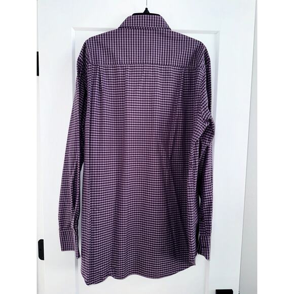 David Donahue Men's XXL Purple Check Long Sleeve Button Up Shirt - Picture 5 of 8